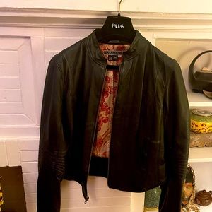 Peruvian collection leather jacket black size 6
